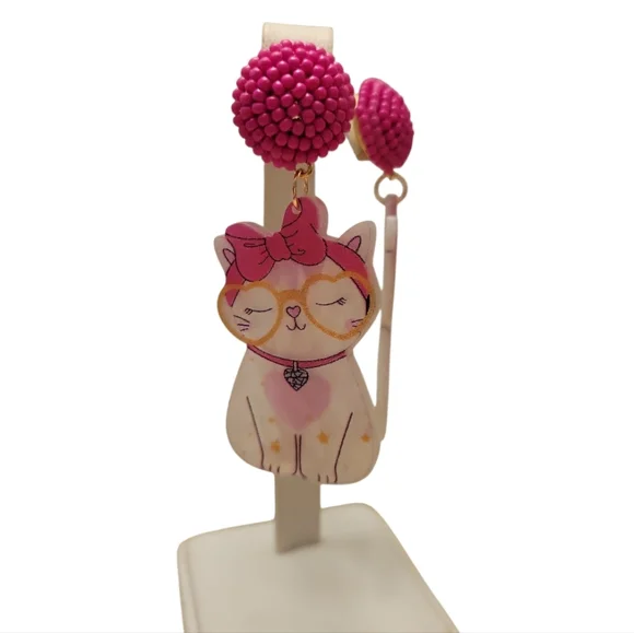 Whimsical Cat Earrings - Picture 3 of 4